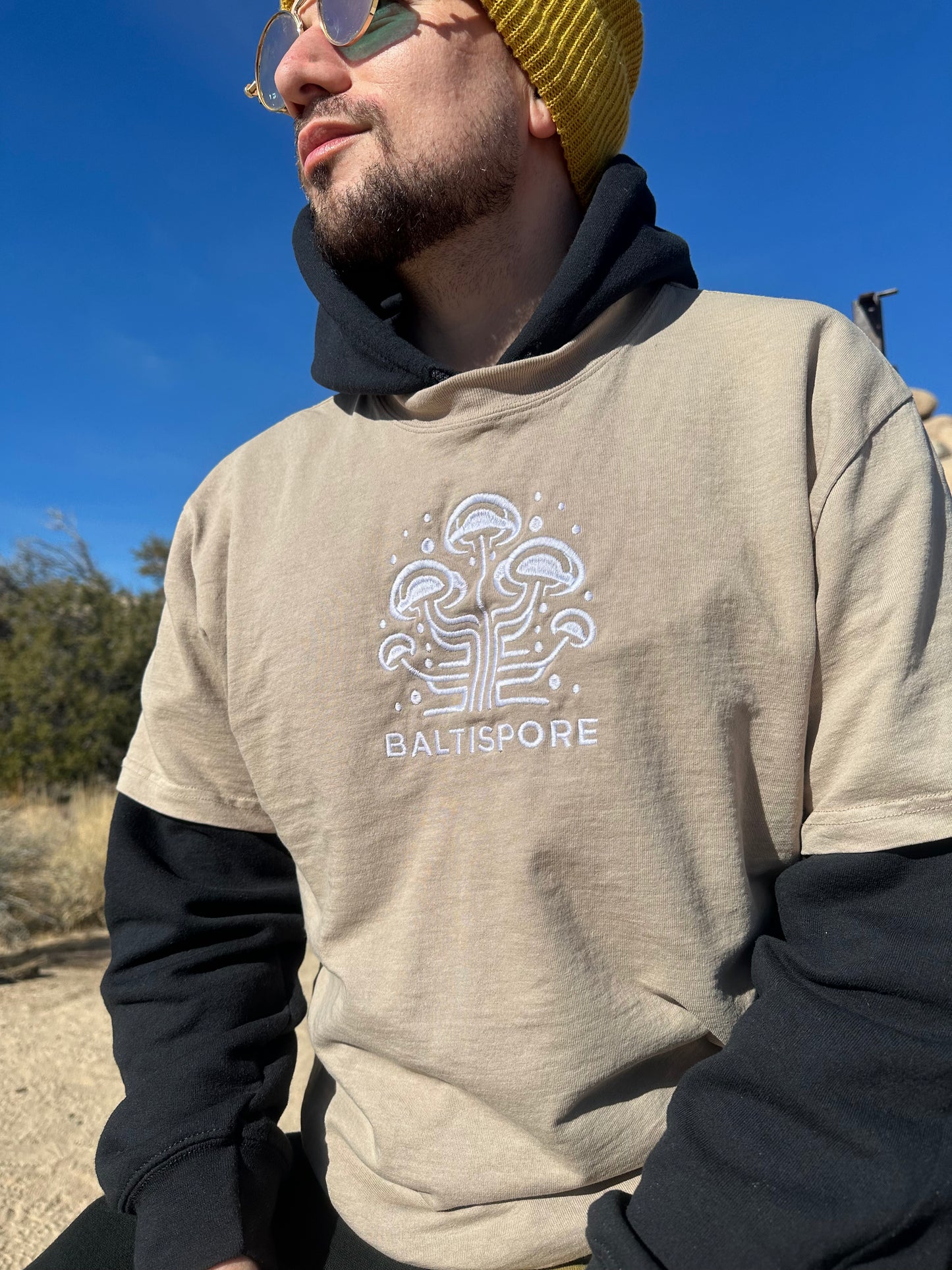 BaltiSpore Embroidered Logo Oversized faded t-shirt - BaltiSpore